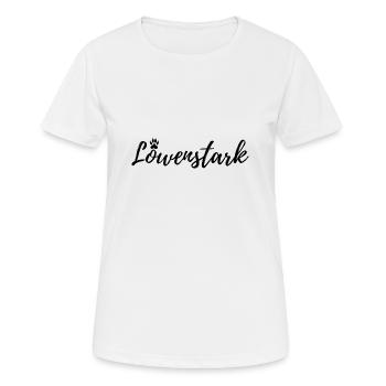 Löwenstark - Frauen T-Shirt atmungsaktiv - Weiß - Vorne - AI Model Female 172 dark (172cm)