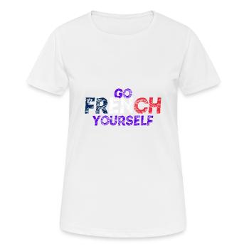 Go French Yourself - Frankreich - Geschenkidee - Frauen T-Shirt atmungsaktiv - Weiß - Vorne - AI Model Female 172 dark (172cm)