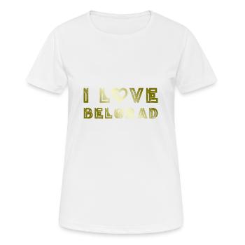 J’aime Belgrade - T-shirt respirant Femme - blanc - Devant - AI Model Female 172 dark (172cm)