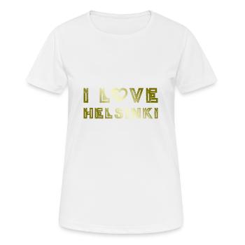 I Love Helsinki - Frauen T-Shirt atmungsaktiv - Weiß - Vorne - AI Model Female 172 dark (172cm)