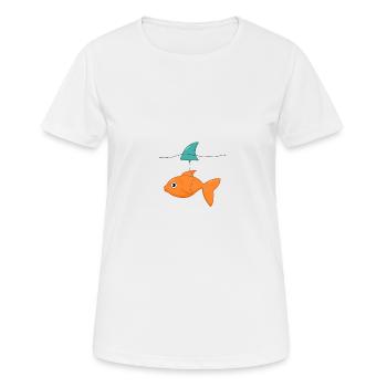 Goldfish with shark fin - Women's Breathable T-Shirt - white - Front - AI Model Female 172 dark (172cm)