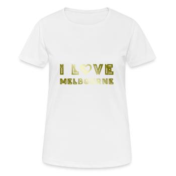 I Love Melbourne - Frauen T-Shirt atmungsaktiv - Weiß - Vorne - AI Model Female 172 dark (172cm)