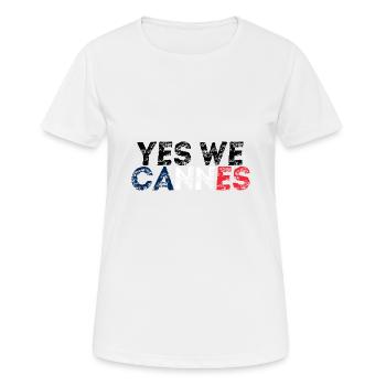 Yes We Cannes Geschenkidee Frankreich französisch - Frauen T-Shirt atmungsaktiv - Weiß - Vorne - AI Model Female 172 dark (172cm)