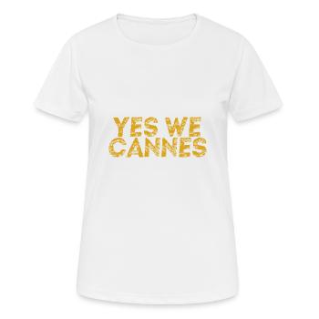 Yes We Cannes Geschenkidee Frankreich französisch - Frauen T-Shirt atmungsaktiv - Weiß - Vorne - AI Model Female 172 dark (172cm)