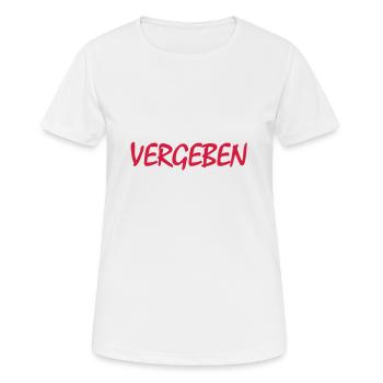 Vergeben - Frauen T-Shirt atmungsaktiv - Weiß - Vorne - AI Model Female 172 dark (172cm)