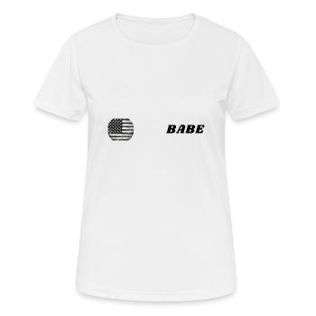 Vintage Stars, Stripes and BABE - Frauen T-Shirt atmungsaktiv - Weiß - Vorne - AI Model Female 172 dark (172cm)