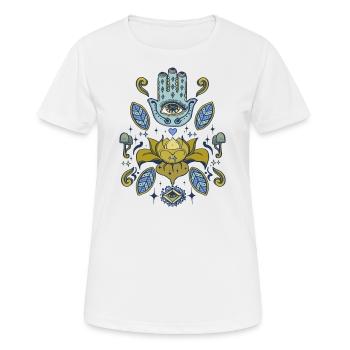 Lotus de Fatima - T-shirt respirant Femme - blanc - Devant - AI Model Female 172 dark (172cm)