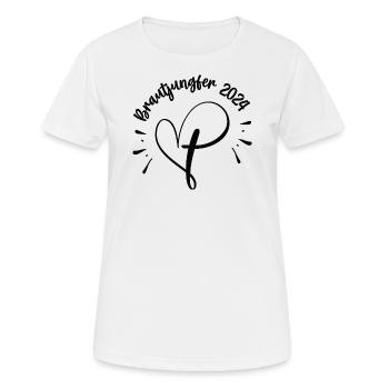 Brautjungfer 2024 Hochzeit Trauzeugin Heirat in 24 - Frauen T-Shirt atmungsaktiv - Weiß - Vorne - AI Model Female 172 dark (172cm)