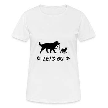 Les chiens se promènent - T-shirt respirant Femme - blanc - Devant - AI Model Female 172 dark (172cm)
