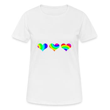 Hearts colorful gift idea rainbow hearts - Women's Breathable T-Shirt - white - Front - AI Model Female 172 dark (172cm)