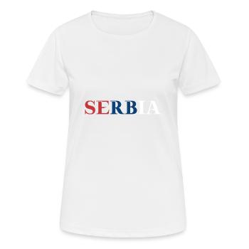 Serbie Idée cadeau Drapeau serbe Serbie - T-shirt respirant Femme - blanc - Devant - AI Model Female 172 dark (172cm)