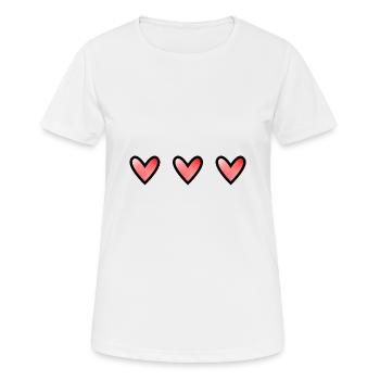 HERZ. HERZ. VALENTINSTAG. LIEBE. LIEBE. HERZ - Frauen T-Shirt atmungsaktiv - Weiß - Vorne - AI Model Female 172 dark (172cm)