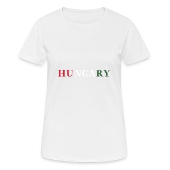 Hungary Geschenkidee Ungarn ungarische Flagge - Frauen T-Shirt atmungsaktiv - Weiß - Vorne - AI Model Female 172 dark (172cm)