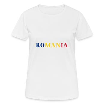 Roumanie Roumanie Idée cadeau Drapeau roumain - T-shirt respirant Femme - blanc - Devant - AI Model Female 172 dark (172cm)