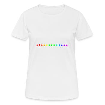 Sterne Regenbogen bunt Geschenkidee - Frauen T-Shirt atmungsaktiv - Weiß - Vorne - AI Model Female 172 dark (172cm)