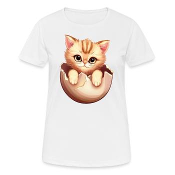 Chaton éclot de l’œuf, Mignon design animal - T-shirt respirant Femme - blanc - Devant - AI Model Female 172 dark (172cm)