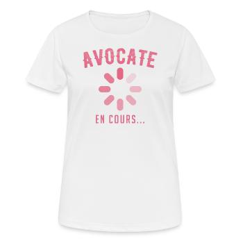 Avocate en cours - T-shirt respirant Femme - blanc - Devant - AI Model Female 172 dark (172cm)
