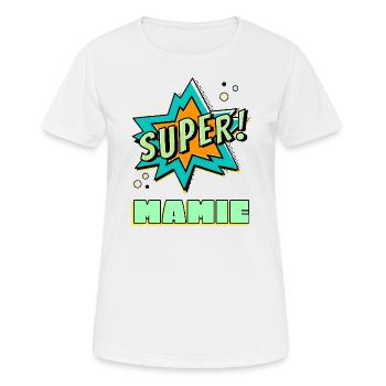 Super mamie. - T-shirt respirant Femme - blanc - Devant - AI Model Female 172 dark (172cm)