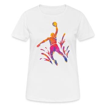 Basketteur Coloré Paint Slam Dunk Sports - T-shirt respirant Femme - blanc - Devant - AI Model Female 172 dark (172cm)