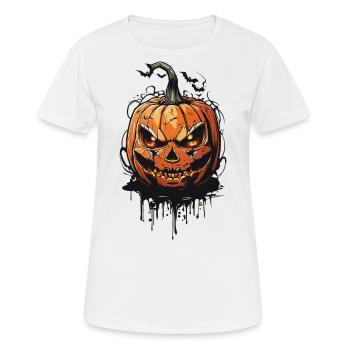 Halloween Horror at Midnight Spooky Pumpkin - Women's Breathable T-Shirt - white - Front - AI Model Female 172 dark (172cm)