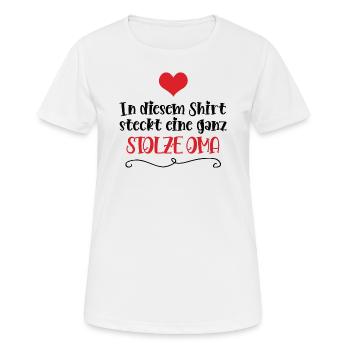 Stolze Oma von Enkel Enkelin Stolz Omi Großmutter - Frauen T-Shirt atmungsaktiv - Weiß - Vorne - AI Model Female 172 dark (172cm)