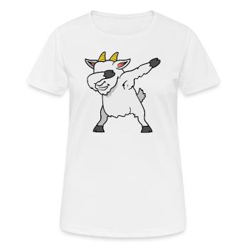 Tamponner chèvre - T-shirt respirant Femme - blanc - Devant - AI Model Female 172 dark (172cm)