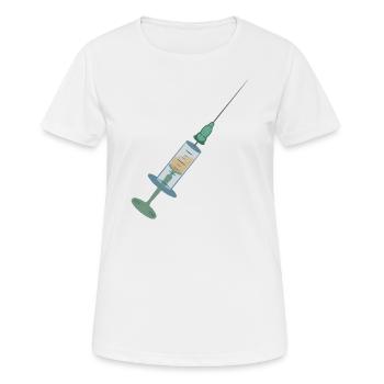 Vaccination à la seringue Vaccination à la seringue - T-shirt respirant Femme - blanc - Devant - AI Model Female 172 dark (172cm)