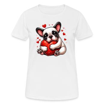 Frenchie Geschenke - Frauen T-Shirt atmungsaktiv - Weiß - Vorne - AI Model Female 172 dark (172cm)