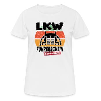 Lkw Führerschein bestanden - Frauen T-Shirt atmungsaktiv - Weiß - Vorne - AI Model Female 172 dark (172cm)