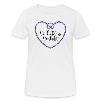 Verliebt Verlobt Verloben Verlobung Hochzeit - Frauen T-Shirt atmungsaktiv - Weiß - Vorne - AI Model Female 172 dark (172cm)