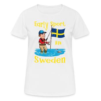Exercice tôt le matin en Suède - T-shirt respirant Femme - blanc - Devant - AI Model Female 172 dark (172cm)