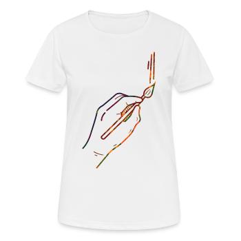 Maler Zeichner für Künstler - Frauen T-Shirt atmungsaktiv - Weiß - Vorne - AI Model Female 172 dark (172cm)