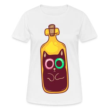 Chat en bouteille - T-shirt respirant Femme - blanc - Devant - AI Model Female 172 dark (172cm)