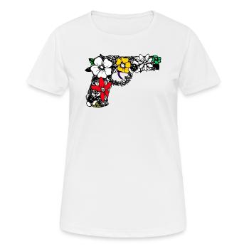 Waffe - Frauen T-Shirt atmungsaktiv - Weiß - Vorne - AI Model Female 172 dark (172cm)