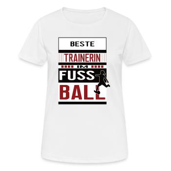 Beste Fussball Trainerin Fussballtrainerin Frauen - Frauen T-Shirt atmungsaktiv - Weiß - Vorne - AI Model Female 172 dark (172cm)