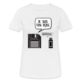 je suis ton père - T-shirt respirant Femme - blanc - Devant - AI Model Female 172 dark (172cm)