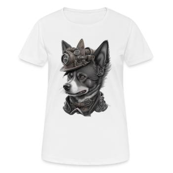 steampunk dog - T-shirt respirant Femme - blanc - Devant - AI Model Female 172 dark (172cm)