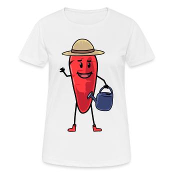 Navet, carotte, jardinier, arrosoir, jardinage - T-shirt respirant Femme - blanc - Devant - AI Model Female 172 dark (172cm)