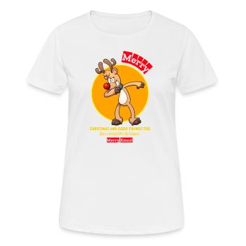 Merry christmas happy holidays christmas gift - Frauen T-Shirt atmungsaktiv - Weiß - Vorne - AI Model Female 172 dark (172cm)