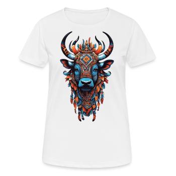 Mandala Cow Indian Bohemian Spirit Design - Women's Breathable T-Shirt - white - Front - AI Model Female 172 dark (172cm)