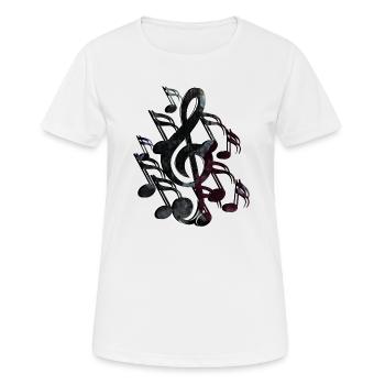 Notenschlüssel Noten - Frauen T-Shirt atmungsaktiv - Weiß - Vorne - AI Model Female 172 dark (172cm)