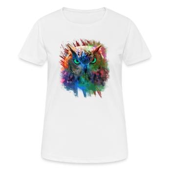 Hibou multi couleur - T-shirt respirant Femme - blanc - Devant - AI Model Female 172 dark (172cm)