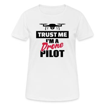 Drohne - Frauen T-Shirt atmungsaktiv - Weiß - Vorne - AI Model Female 172 dark (172cm)