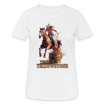 Barrel Racer Girl Reiten Pferd Yellowstone Dutton - Frauen T-Shirt atmungsaktiv - Weiß - Vorne - AI Model Female 172 dark (172cm)