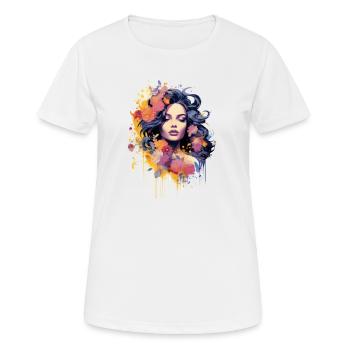 Illustration Femme - T-shirt respirant Femme - blanc - Devant - AI Model Female 172 dark (172cm)