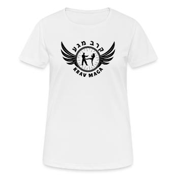 Krav Maga Arts martiaux Auto-défense Emblème - T-shirt respirant Femme - blanc - Devant - AI Model Female 172 dark (172cm)