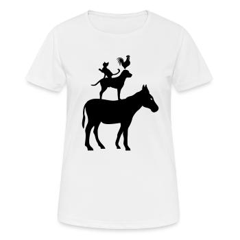 Bremer Stadtmusikanten - Frauen T-Shirt atmungsaktiv - Weiß - Vorne - AI Model Female 172 dark (172cm)