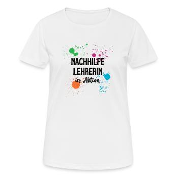 Nachhilfe Lehrerin in Aktion Nachhilfelehrerin - Frauen T-Shirt atmungsaktiv - Weiß - Vorne - AI Model Female 172 dark (172cm)