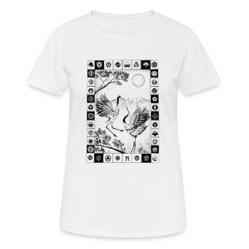 Coloriages de grues japonaises - T-shirt respirant Femme - blanc - Devant - AI Model Female 172 dark (172cm)