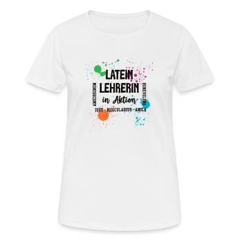 Latein Lehrerin in Aktion Lateinlehrerin Latinist - Frauen T-Shirt atmungsaktiv - Weiß - Vorne - AI Model Female 172 dark (172cm)